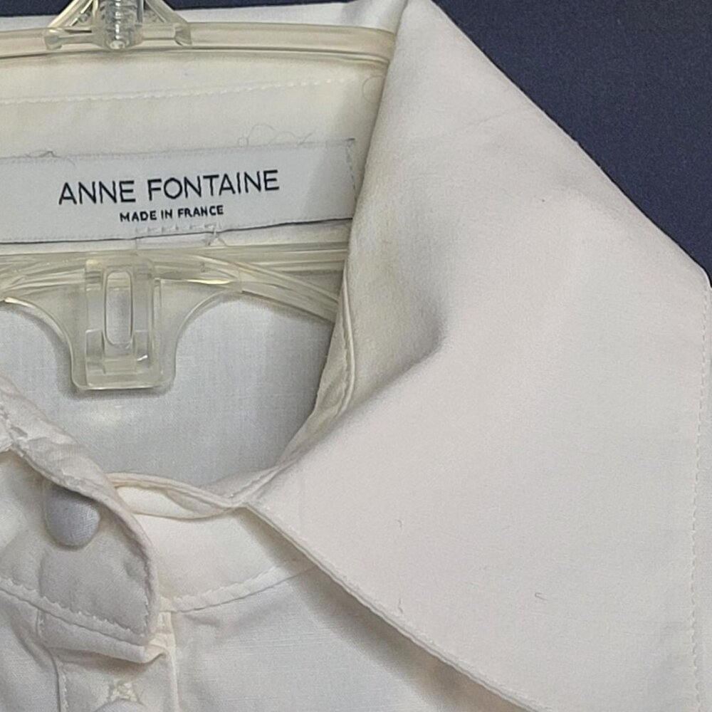Anne Fontaine white short sleeve blouse, size 36/4, Made in France
